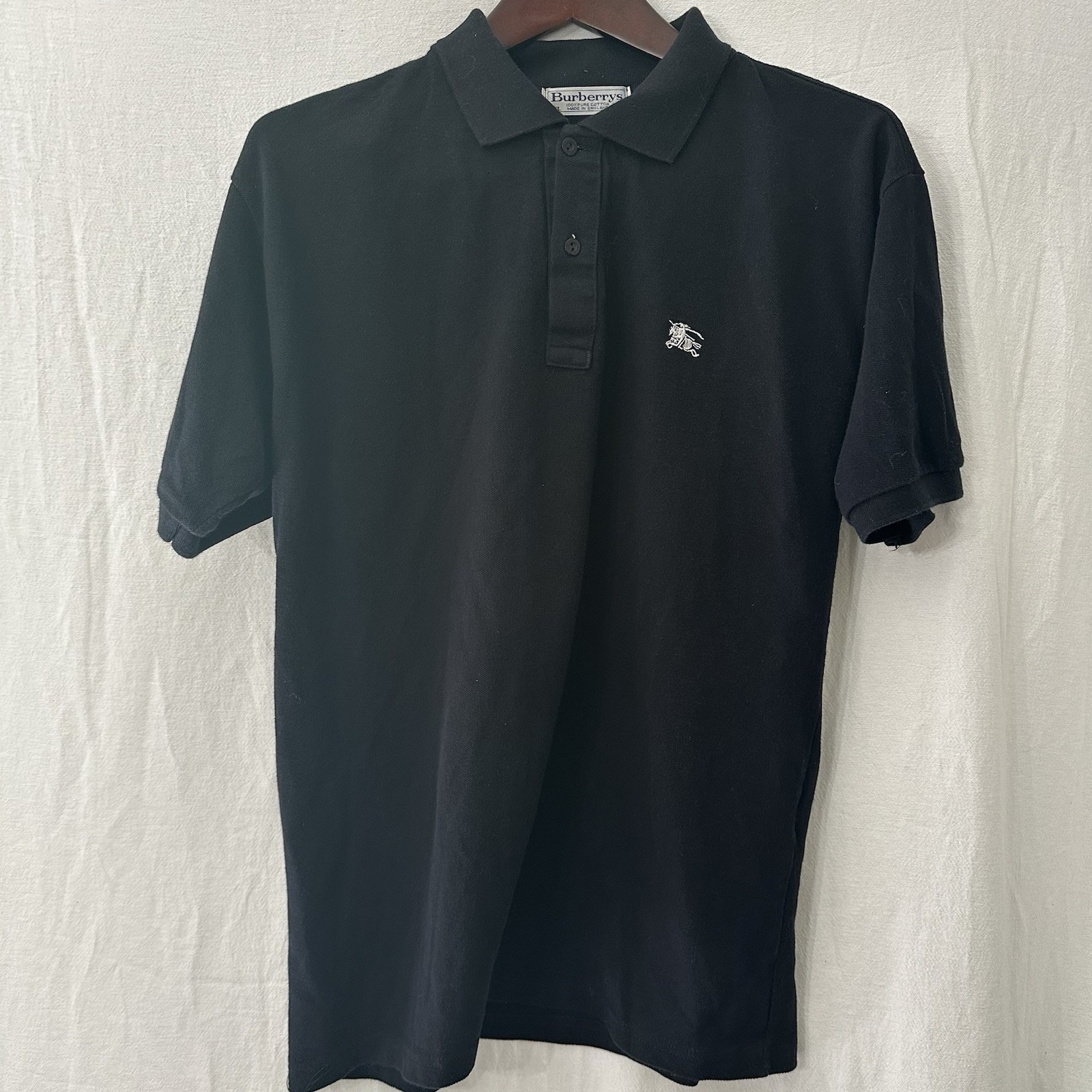 Burberry Black Polo Shirt With White Logo